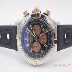 Breitling Chronomat B01 44mm Rose Gold Chronograph Black Rubber Band