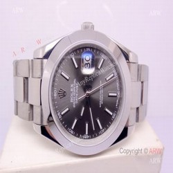 Rolex Datejust 40mm Watch SS Rhodium Gray Face  New 2017 Dial
