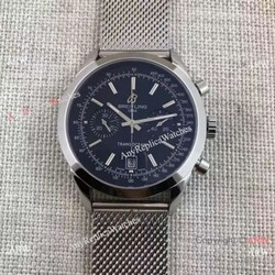 Breitling Stainless Steel Transocean Black Dial Watch  Buy Knockoff