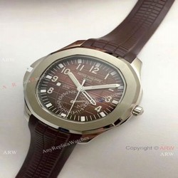 Patek Philippe Copy Aquanaut Travel Time Men Watch  Brown Rubber Band 42mm