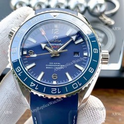 Replica Omega Seamaster Planet Ocean GMT Rubber Band Watches  SWISS GRADE CASE