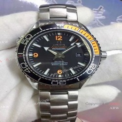 Low Prcie Omega Watch Replica Seamaster with Black Orange Bezel