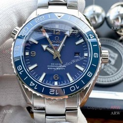 Replica Omega Planet Ocean GMT Watches Blue Ceramic Bezel  SWISS GRADE CASE