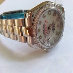 Replica Rolex Presidential Diamond Datejust Watch Stainless steel White MOP Dial 31mm