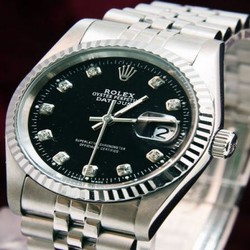 Rolex Jubilee Bracelet Black Diamond Face Datejust Men watch