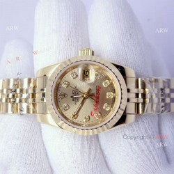 All Gold Rolex Datejust Ladies watch / Jubilee Band / Gold diamond