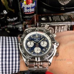 Replica Breitling Chronomat B01 43MM Watch White Subdials