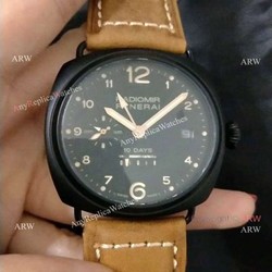 New Copy Radiomir 10 Days GMT Panerai Watch  Black Case Orange Arabic