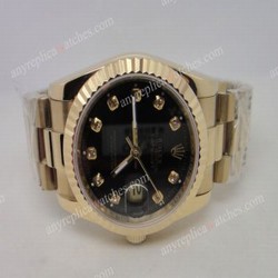 Rolex All Gold President Diamond Markers Mens Watch