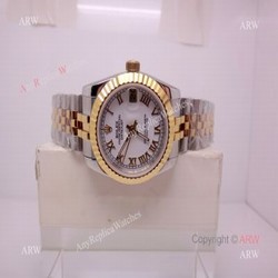 Best Rolex 16233 Fake Datejust Watch 2-Tone White Roman 31mm