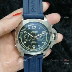 Panerai Luminor PCYC Chrono SS Blue Face Watch  Replica