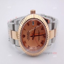 High Quality Copy Rolex Oyster Datejust Ladies Watch 2-Tone Rose Gold Pink Roman