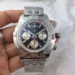 Swiss Replica Breitling Chronomat 44 Watch SS Black Chronograph  7750 Automatic