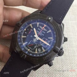 Copy Breitling Chronomat B01 Black Case Leather Strap 46mm Watch