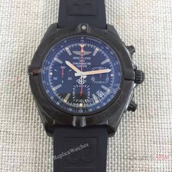 Copy Breitling Chronomat B01 Black Case RUBBER Strap Men Watch
