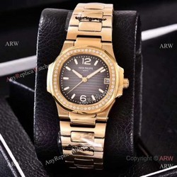Swiss Quality Patek Philippe Nautilus Womens Watch Gold and Diamond