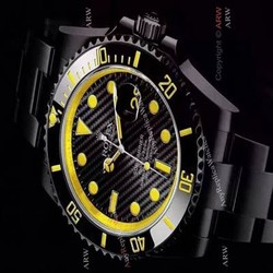 New Style Replica Rolex Submariner Watch Black Case &038; Yellow Markers