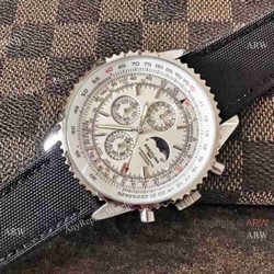 Replica Breitling Navitimer Watch White  Moonphase Dial and Leather Watch Strap