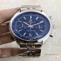 Breitling Transocean Blue Dial Chronograph Replica Watch  Stainless Steel