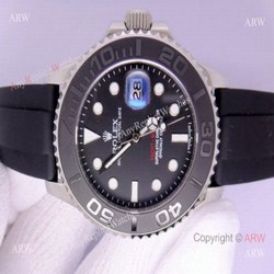 Replica Rolex Yachtmaster Watch SS Case Rubber Watch Band