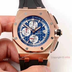 Fake Audemars Piguet For Sale  44mm Rose Gold Blue Dial Mens Watch