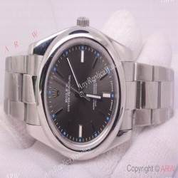 New Rolex Oyster Perpetual New Gray Dial Stainless Steel Replica Watch