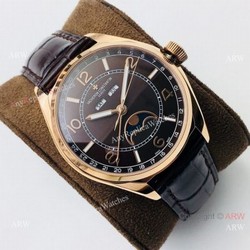 Super Clone Vacheron Constantin Fiftysix Moonphase Watch Rose Gold Chocolate Face