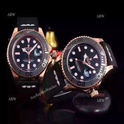 Rolex Rose Gold Yachtmaster Replica Watch Sapphire Crystal Glass 40mm