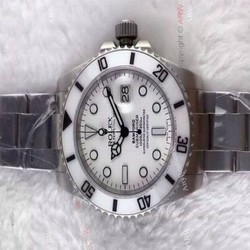 Replica Rolex Bamford Submariner Watch  White Face/Ceramic Bezel/SS