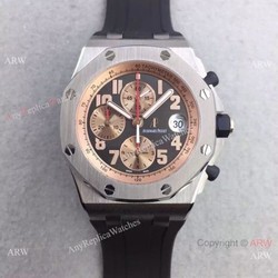 Swiss 3126 Audemars Piguet Replica Watch SS  Rose Gold Inner Rubber Strap