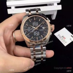 Tissot 2-Tone Rose Gold Black Dial Replica Watch  T035