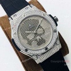 Grade 1A Hublot Classic Fusion Skull Bang Titanium Luxury Watch  Swiss HUB112  Iced Out