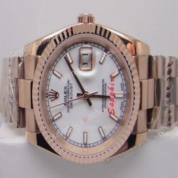 Rolex Datejust Replica Watch  Rose Gold Presidential White MOP Dial