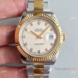 AAA Grade Rolex Datejust II 2-Tone White Diamond  Replica Watches