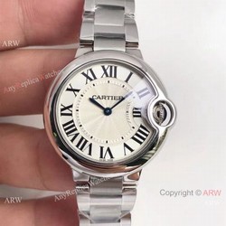 AAA Fake Cartier Ballon Bleu Quartz Watch White Roman Dial