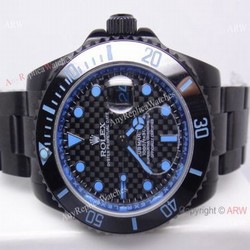 New Style Replica Rolex Submariner Watch Black Case &038; Blue Markers