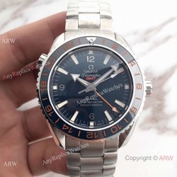 New Version Of Omega Seamaster GMT Swiss 8605 Replica Watch Dark Blue Ceramic