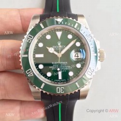 New Upgraded Rolex Submariner Hulk Replica Watch SS Rubber B Strap