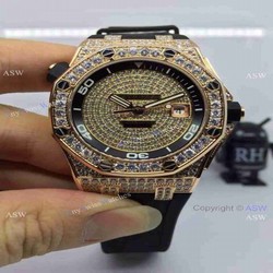 Replica Swiss Audemars Piguet Watch Rose Gold Diamond Dial