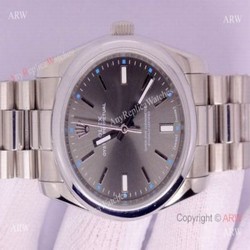 Replica Rolex Oyster Perpetual New Gray Dial Stainless Steel Watch