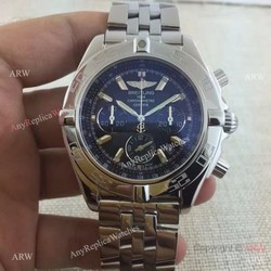 Breitling Chronomat B01 Stainless Steel Black Face Replica Watch