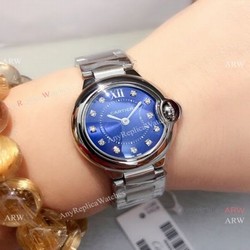 Best Quality Cartier Ballon Bleu de Quartz Watch Stainless Steel Blue Dial