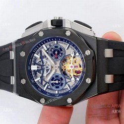 Audemars Piguet Royal Oak offshore Solid Black Watch  Fake AP Skeleton