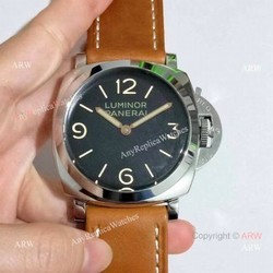 Panerai Luminor PAM 372 Replica Watch SS Brown Leather Strap