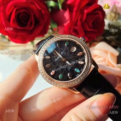 New Replica Omega Ladymatic 36mm Watches  Rose Gold Diamond bezel