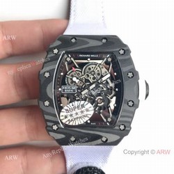 Swiss Quality Richard Mille RM35-02 Carbon White Strap Watch Knock off