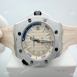 2019 New Audemars Piguet Royal Oak Offshore Diver Watches Beige Dial Beige Rubber Band
