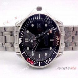 AAA Grade Omega Seamaster 007 Replica Watch Stainless Steel Black Bezel