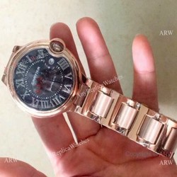 Fake Ballon Bleu De Cartier Automatic Watches Rose Gold 42mm