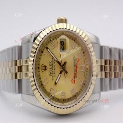 Rolex Datejust Jubilee 2-Tone Arabic Markers Watch Rolex 16233 Fake